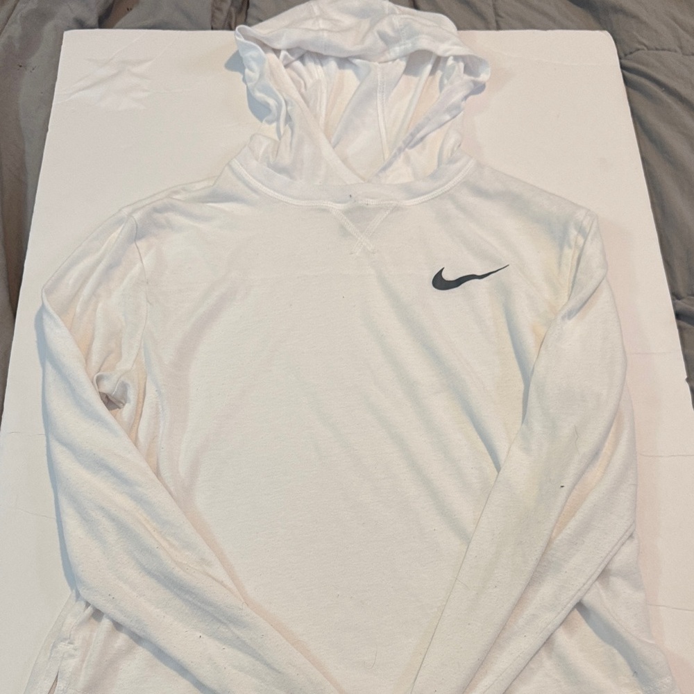 Nike Classic White Pullover with Black Swoosh
